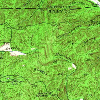 United States Geological Survey Van Buren, MO (1944, 62500-Scale) digital map