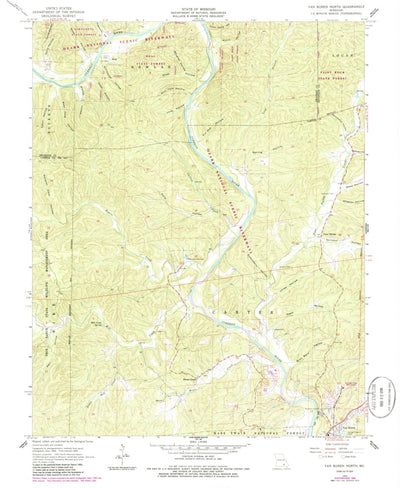 United States Geological Survey Van Buren North, MO (1965, 24000-Scale) digital map
