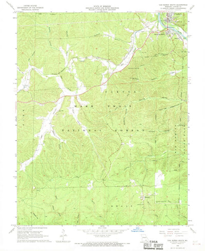 United States Geological Survey Van Buren South, MO (1968, 24000-Scale) digital map