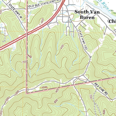 United States Geological Survey Van Buren South, MO (2021, 24000-Scale) digital map