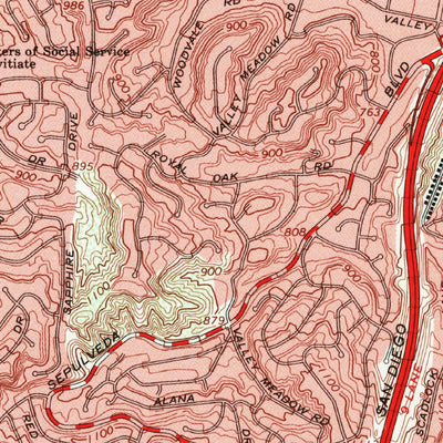 United States Geological Survey Van Nuys, CA (1966, 24000-Scale) digital map