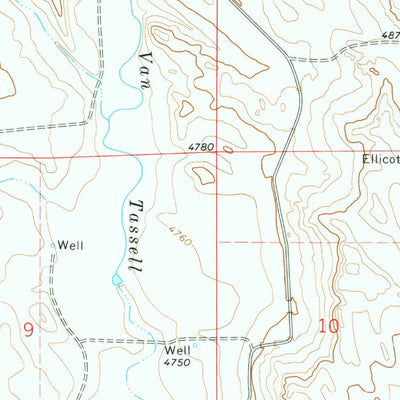 United States Geological Survey Van Tassell, WY-NE (1977, 24000-Scale) digital map