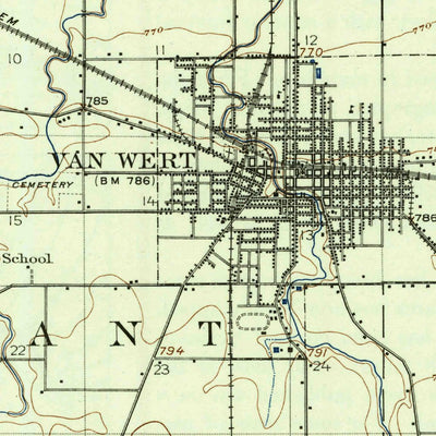 United States Geological Survey Van Wert, OH (1914, 62500-Scale) digital map