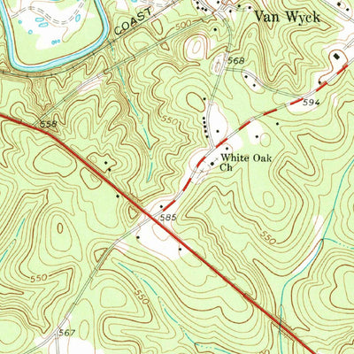 United States Geological Survey Van Wyck, SC-NC (1968, 24000-Scale) digital map