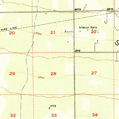 United States Geological Survey Vanar, AZ-NM (1951, 62500-Scale) digital map