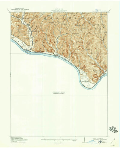 United States Geological Survey Vanceburg, KY-OH (1919, 62500-Scale) digital map