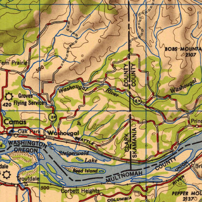 United States Geological Survey Vancouver, WA-OR (1950, 250000-Scale) digital map