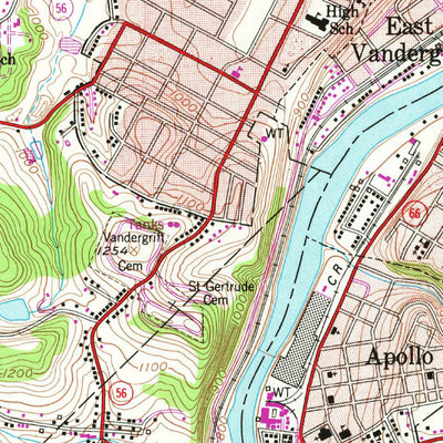 United States Geological Survey Vandergrift, PA (1953, 24000-Scale) digital map