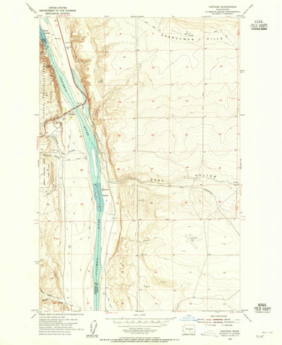 United States Geological Survey Vantage, WA (1954, 24000-Scale) digital map