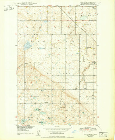 United States Geological Survey Vanville NE, ND (1950, 24000-Scale) digital map