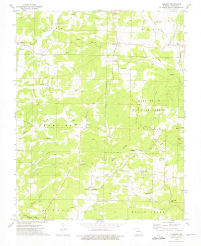 United States Geological Survey Vanzant, MO (1973, 24000-Scale) digital map