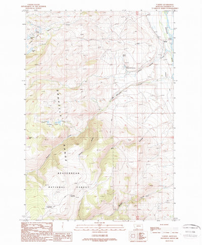 United States Geological Survey Varney, MT (1988, 24000-Scale) digital map