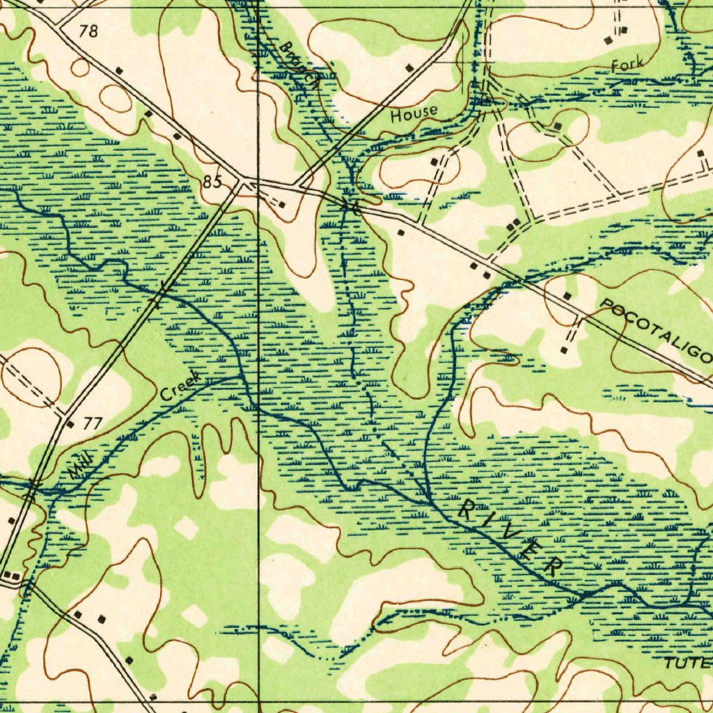 Varnville, SC (1944, 62500Scale) Map by United States Geological