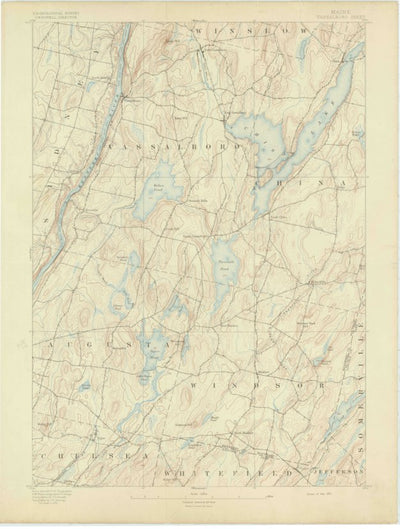 United States Geological Survey Vassalboro, ME (1893, 62500-Scale) digital map