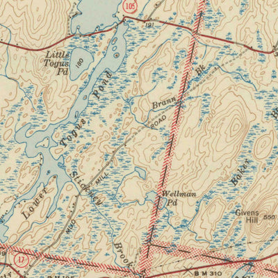 United States Geological Survey Vassalboro, ME (1943, 62500-Scale) digital map