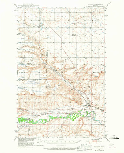 United States Geological Survey Vaughn, MT (1949, 62500-Scale) digital map