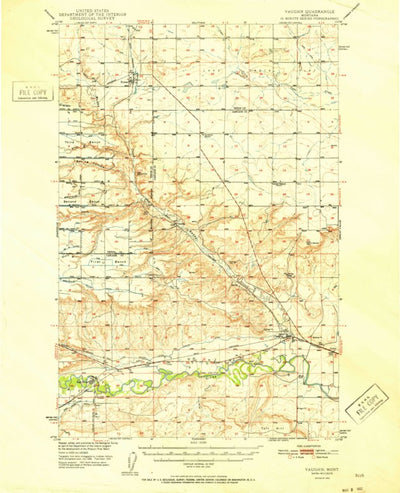 United States Geological Survey Vaughn, MT (1952, 62500-Scale) digital map
