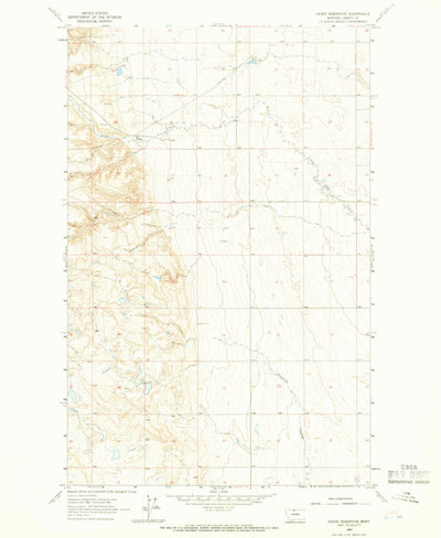 United States Geological Survey Vaver Reservoir, MT (1963, 24000-Scale) digital map
