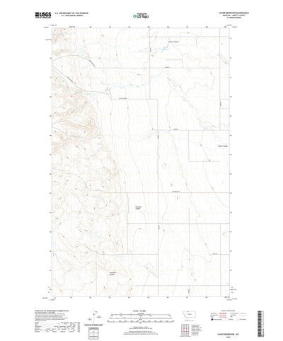 United States Geological Survey Vaver Reservoir, MT (2020, 24000-Scale) digital map