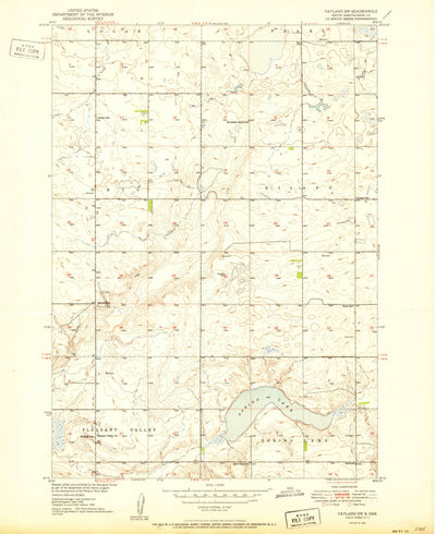 United States Geological Survey Vayland SW, SD (1951, 24000-Scale) digital map