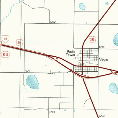United States Geological Survey Vega, TX (1985, 100000-Scale) digital map