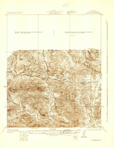 United States Geological Survey Vejor, CA (1929, 24000-Scale) digital map