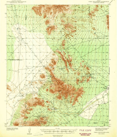 United States Geological Survey Vekol Mountains, AZ (1942, 62500-Scale) digital map
