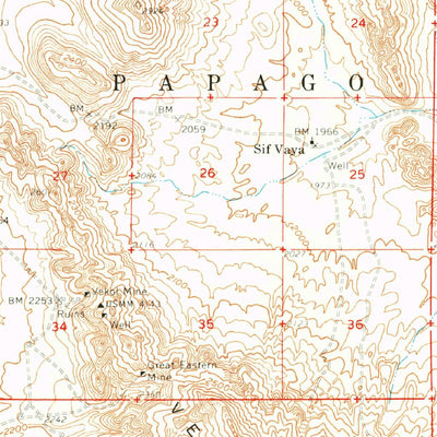 United States Geological Survey Vekol Mountains, AZ (1963, 62500-Scale) digital map