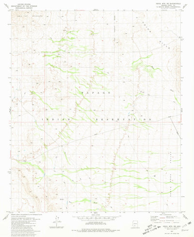 United States Geological Survey Vekol Mountains NE, AZ (1981, 24000-Scale) digital map