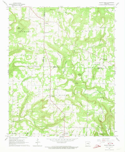 United States Geological Survey Velvet Ridge, AR (1965, 24000-Scale) digital map