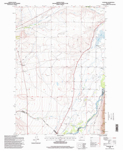 United States Geological Survey Vendome, MT (1996, 24000-Scale) digital map