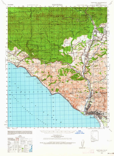 United States Geological Survey Ventura, CA (1941, 62500-Scale) digital map