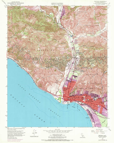 United States Geological Survey Ventura, CA (1951, 24000-Scale) digital map