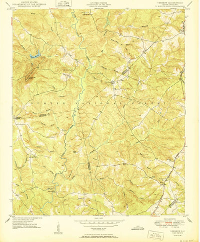 United States Geological Survey Verdery, SC (1950, 24000-Scale) digital map