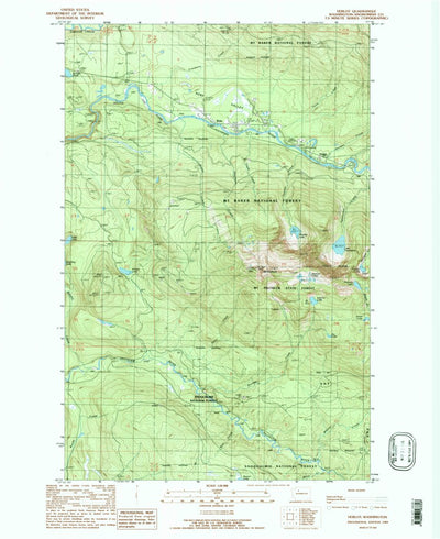 United States Geological Survey Verlot, WA (1989, 24000-Scale) digital map
