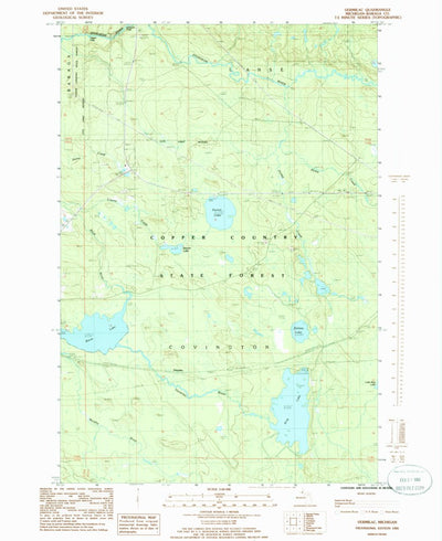 United States Geological Survey Vermilac, MI (1985, 24000-Scale) digital map