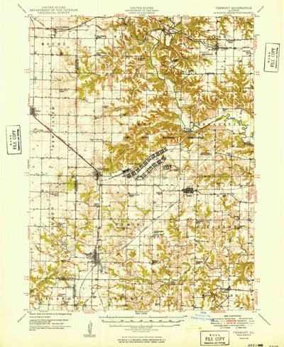 United States Geological Survey Vermont, IL (1949, 62500-Scale) digital map