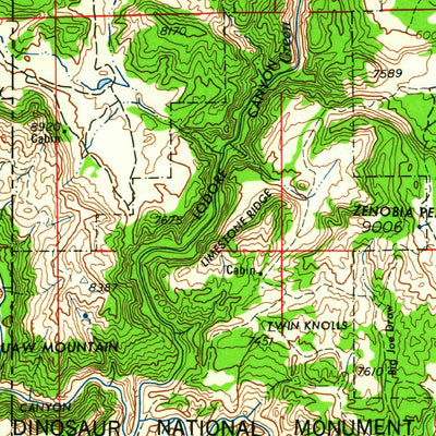 United States Geological Survey Vernal, UT-CO-WY (1960, 250000-Scale) digital map