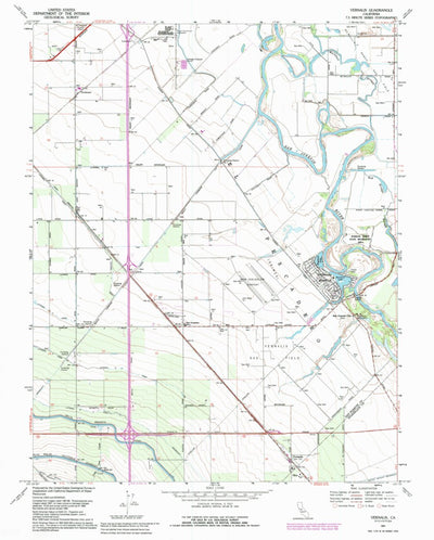 United States Geological Survey Vernalis, CA (1991, 24000-Scale) digital map
