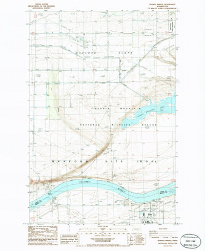 United States Geological Survey Vernita Bridge, WA (1986, 24000-Scale) digital map
