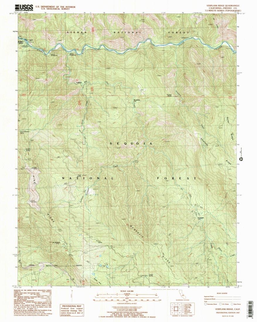 Verplank Ridge, CA (1987, 24000-Scale) Map by United States Geological ...