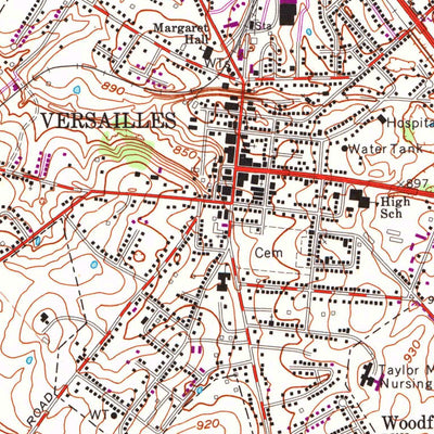 United States Geological Survey Versailles, KY (1965, 24000-Scale) digital map