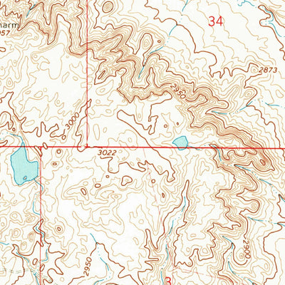 United States Geological Survey Veseth Reservoir, MT (1965, 24000-Scale) digital map