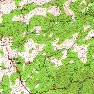 United States Geological Survey Vesuvius, VA (1950, 62500-Scale) digital map