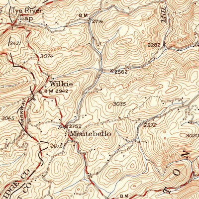 United States Geological Survey Vesuvius, VA (1951, 62500-Scale) digital map