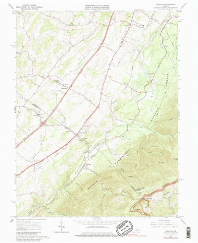 United States Geological Survey Vesuvius, VA (1965, 24000-Scale) digital map