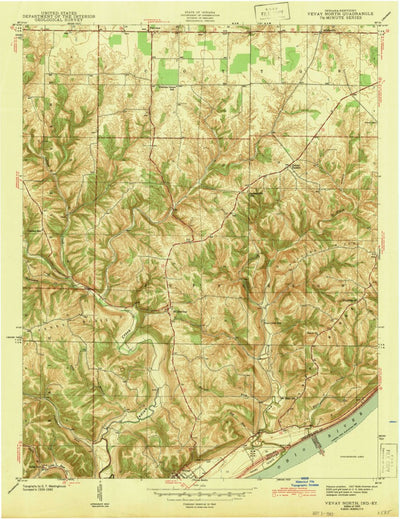 United States Geological Survey Vevay North, IN-KY (1943, 24000-Scale) digital map