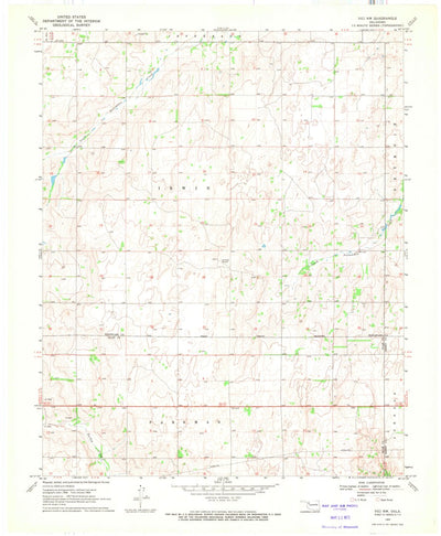 United States Geological Survey Vici NW, OK (1969, 24000-Scale) digital map