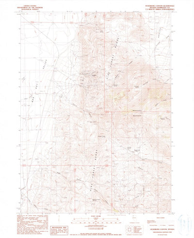 United States Geological Survey Vicksburg Canyon, NV (1990, 24000-Scale) digital map