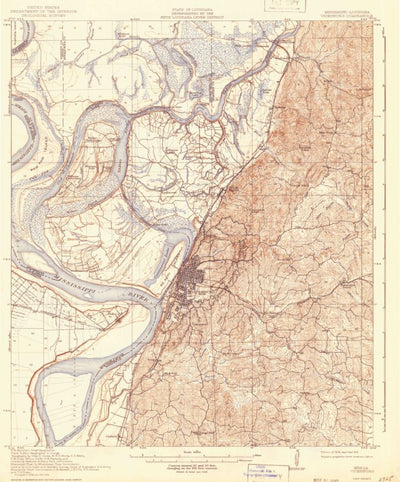 United States Geological Survey Vicksburg, MS-LA (1918, 62500-Scale) digital map